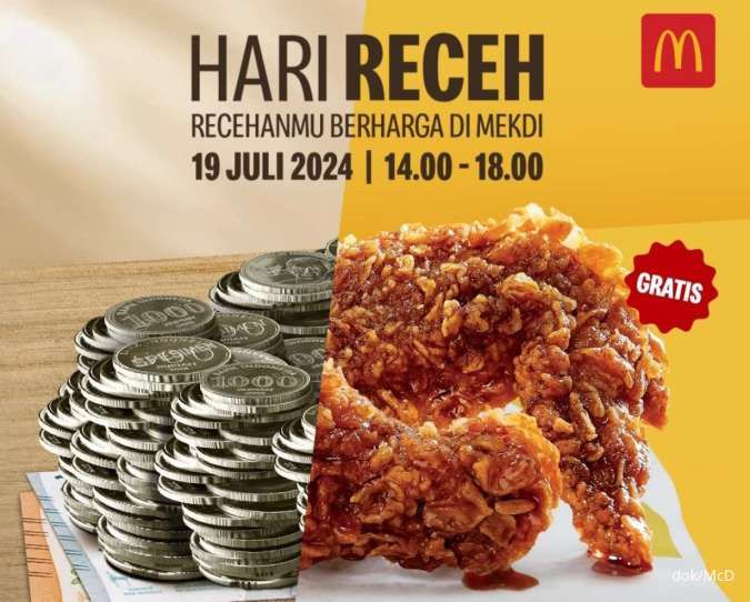 Promo McD Gratis 2 Korean Wings di Hari Receh 19 Juli 2024 Jam 2-6 Sore