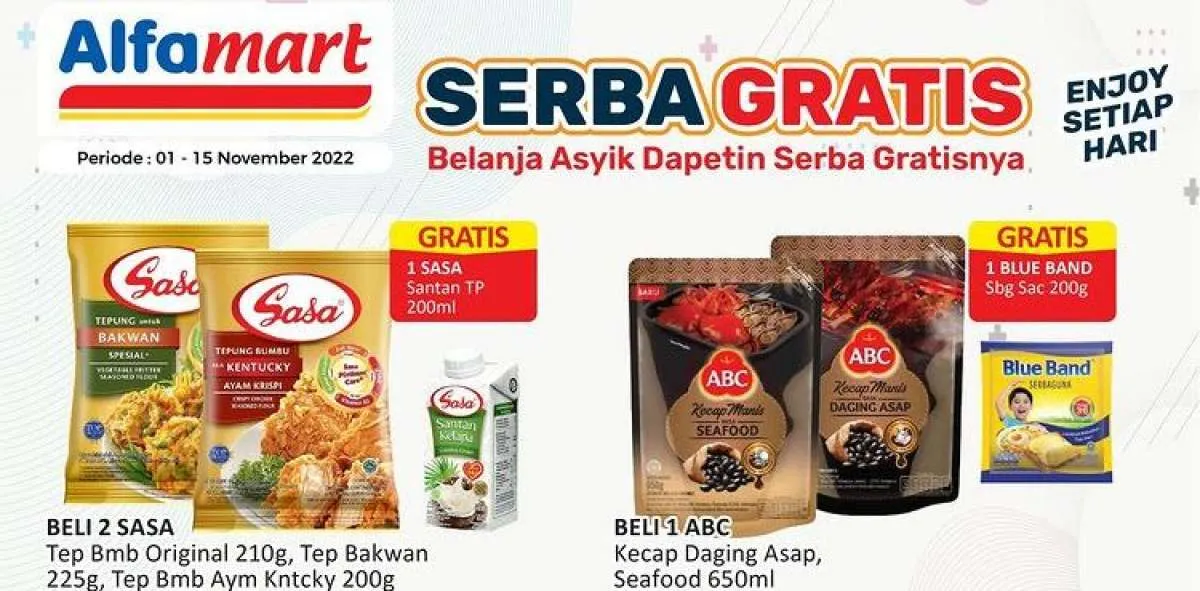 Promo Alfamart 1-15 November 2022, Promo Serba Gratis Setiap Harinya