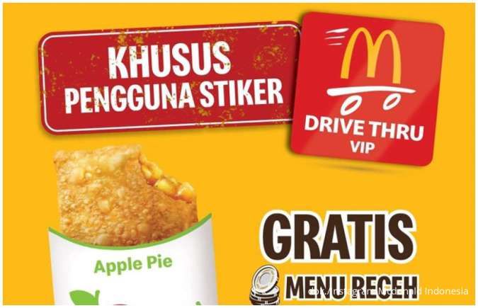 Promo McD Pengguna Stiker Drive Thru hingga 25 Maret, Bisa Dapat Apple Pie Gratis