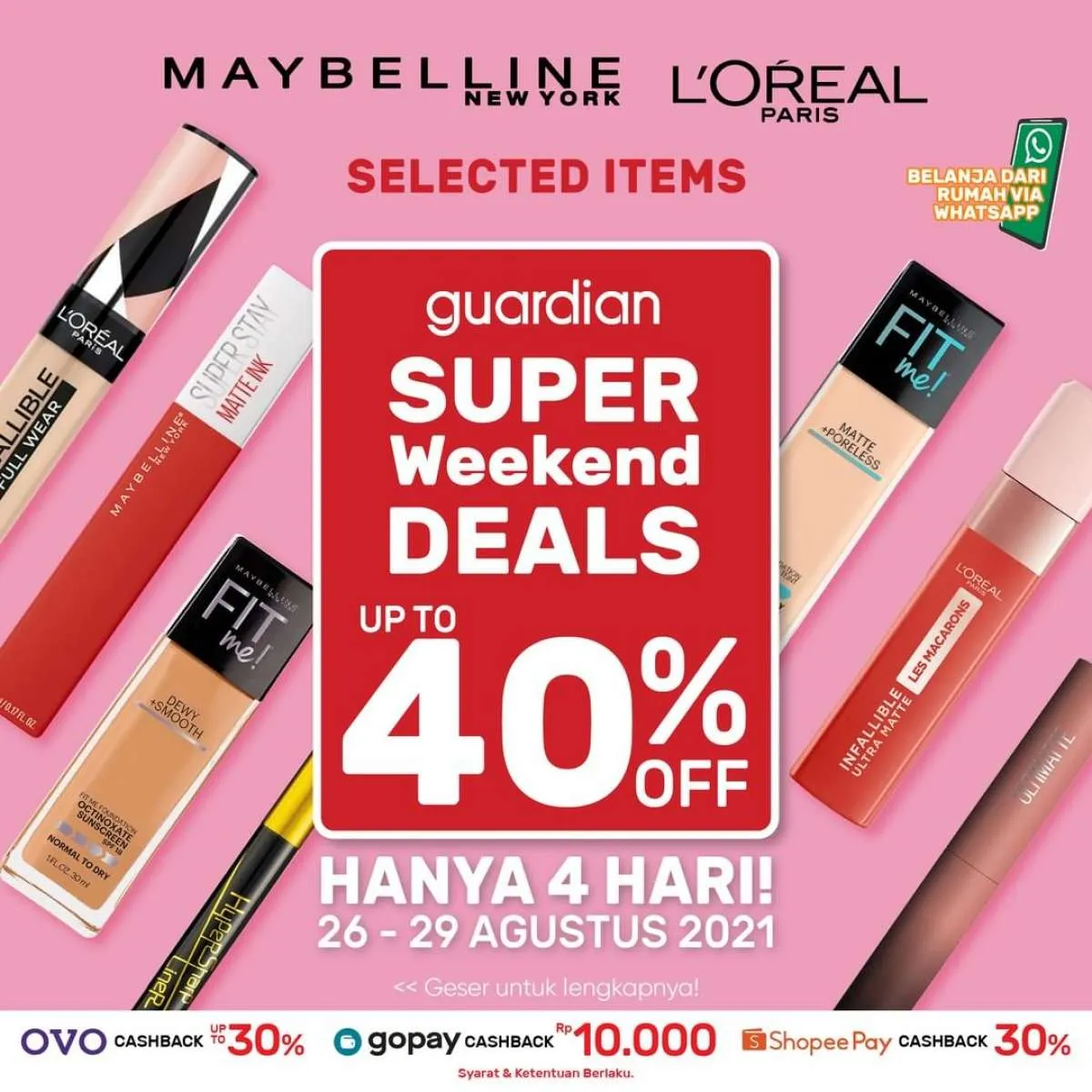 Promo Spesial Akhir Pekan di Guardian, Makeup dan Skincare Diskon s/d 40%
