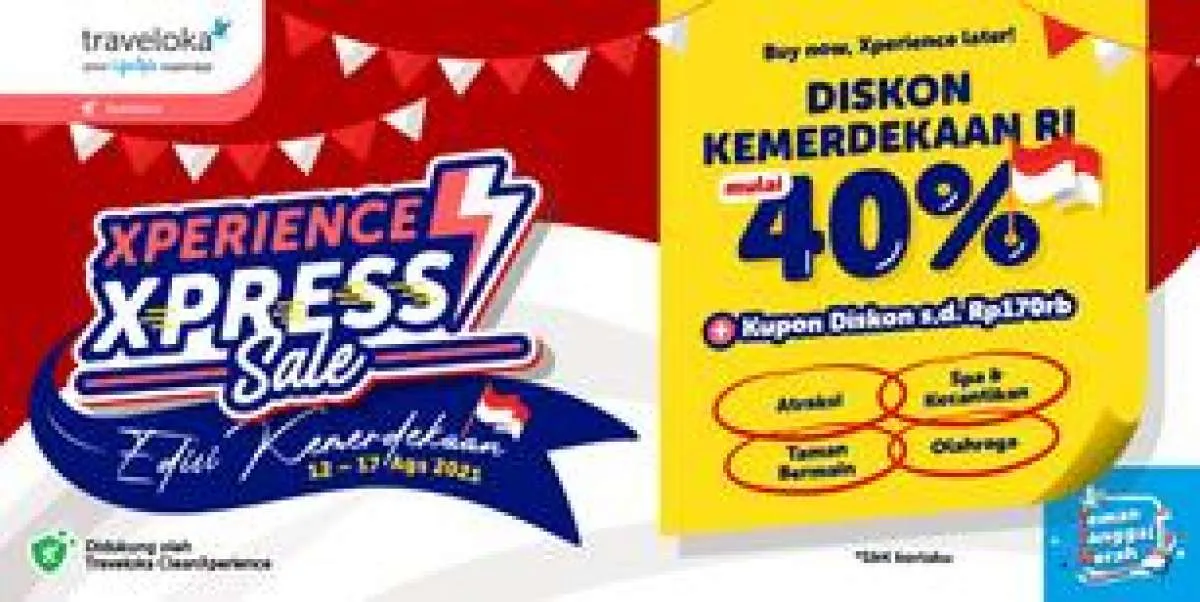 XPERIENCE XPRESS SALE Diskon Mulai 40% Kupon Diskon s.d Rp170ribu di Traveloka