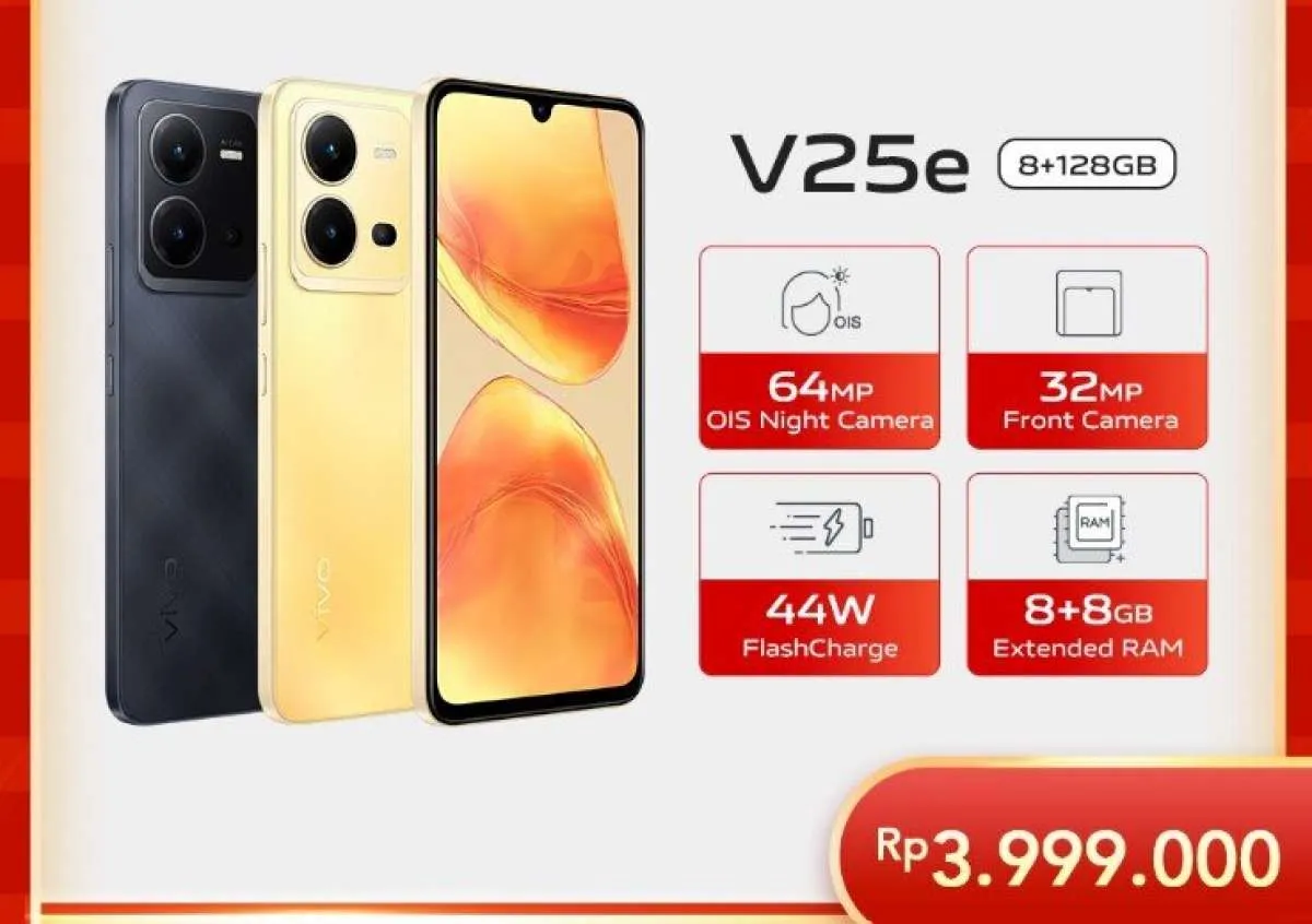 Daftar Harga HP Vivo V25e Semua Varian, Resmi dan Terbaru Periode Maret 2023