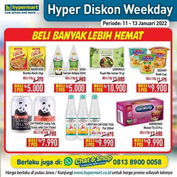 Katalog Promo Hypermart Hyper Diskon Weekday Periode 11-13 Januari 2022