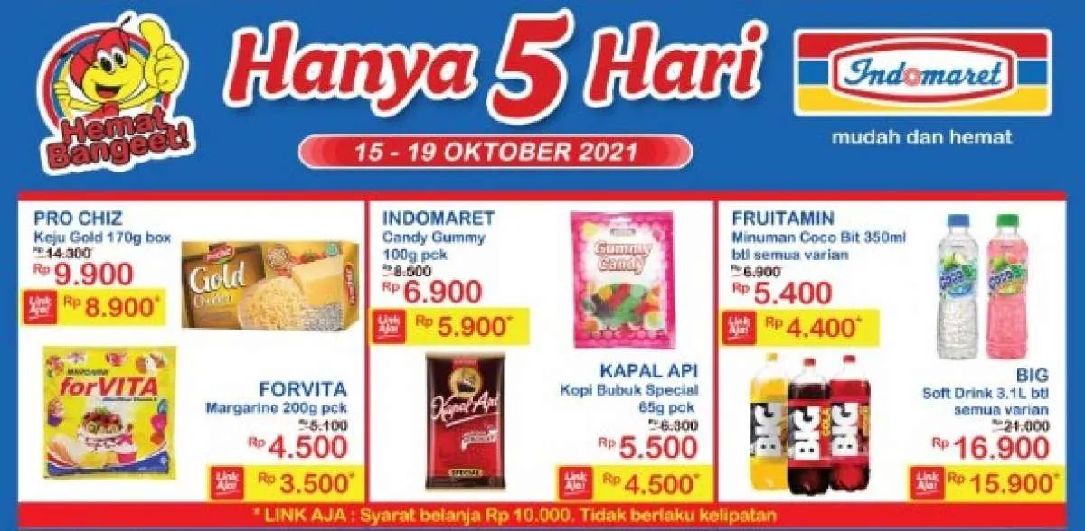 Promo JSM Indomaret 15-19 Oktober 2021, harga lebih murah di akhir pekan