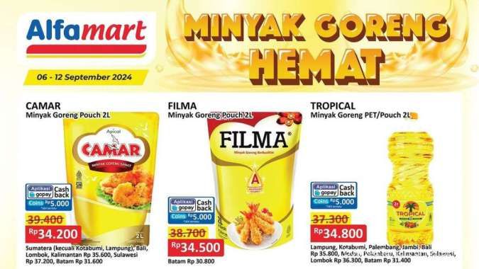 Promo Minyak Goreng di Alfamart, Indomaret, Tip Top dan Superindo Spesial Akhir Pekan