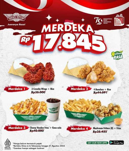 Promo Wingstop Paket Merdeka di bulan Agustus 2024