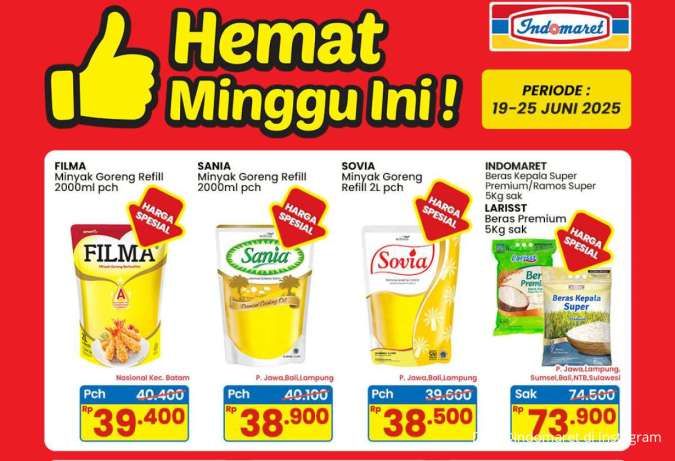 Promo Indomaret 19-25 Juni 2025, Minyak Goreng Filma dan Beras Hemat Minggu Ini