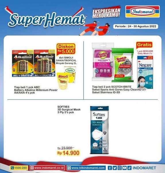 Promo Indomaret Super Hemat Mingguan 24-30 Agustus 2022