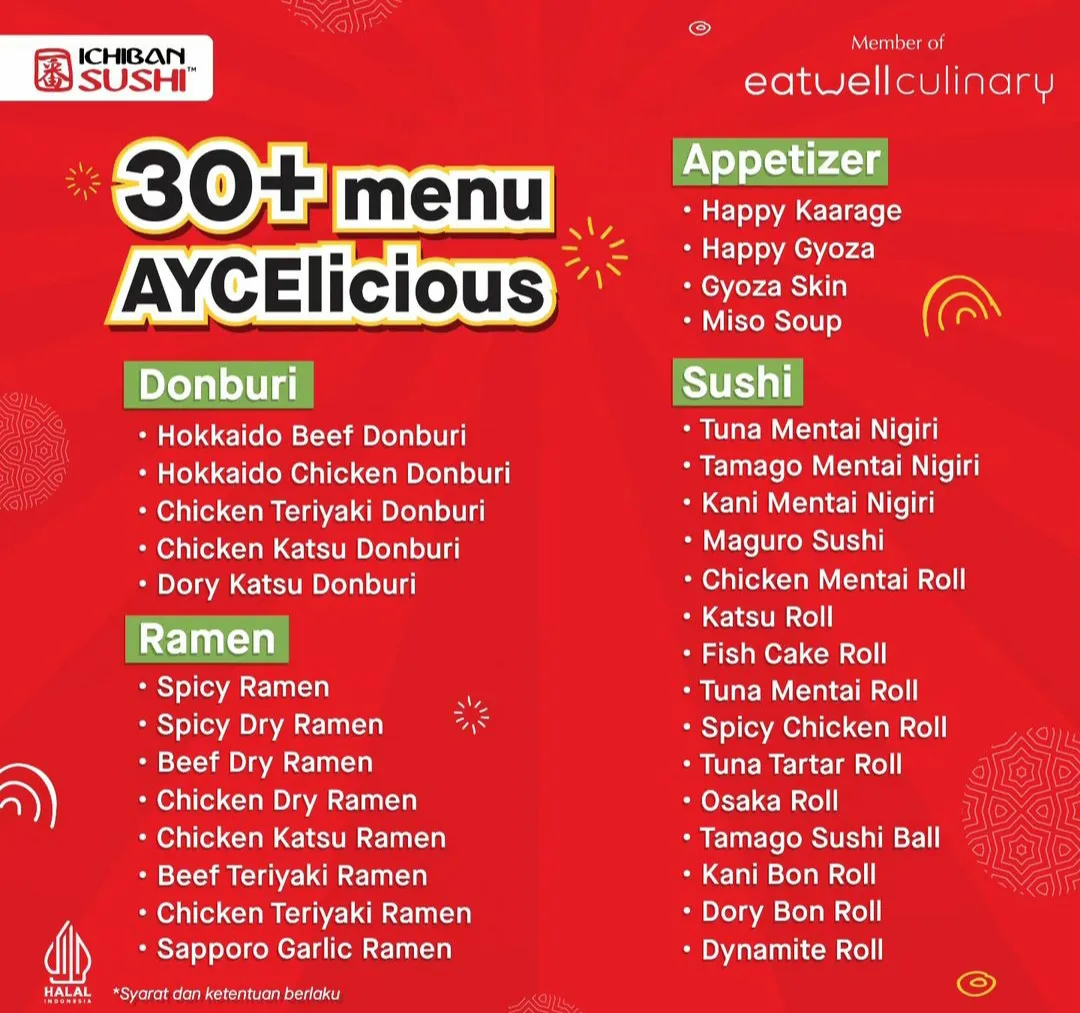 Ichiban sushi AYCElicious all you can eat