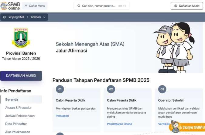Update Jadwal SPMB SMA dan SMK Banten 2025 dan Link Pengumuman Hasil