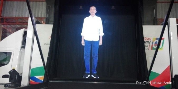 Jokowi ketemu Jokowi di kampanye hologram