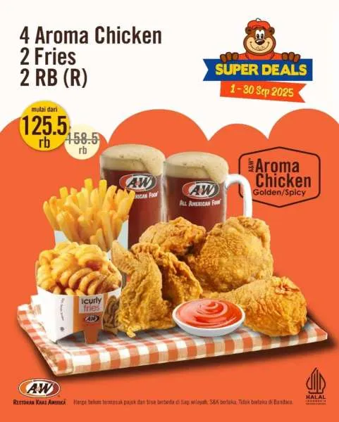 Promo A&W Paket 4 Aroma Chiken Hemat September