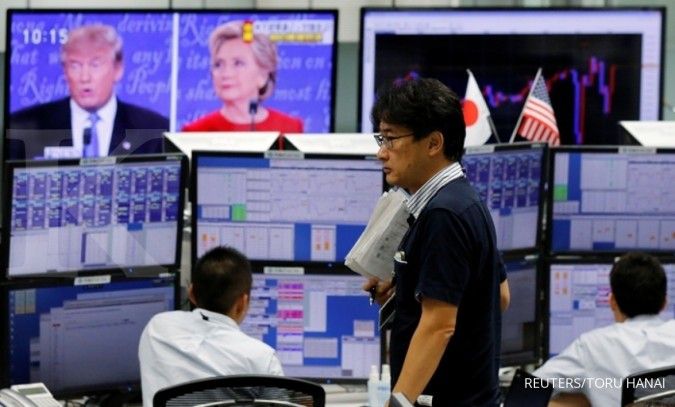 Bursa AS naik dipicu keyakinan Clinton unggul