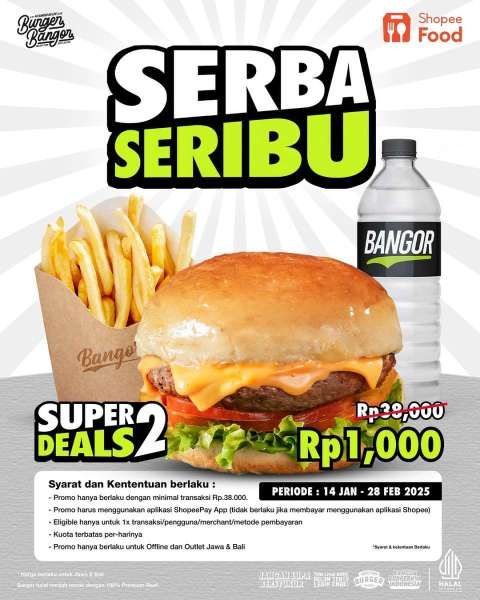 Promo ShopeePay Rp 1.000 di Burger Bangor