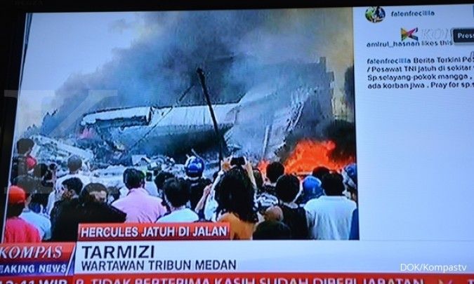 Ada suara ledakan ketika Hercules jatuh di Medan