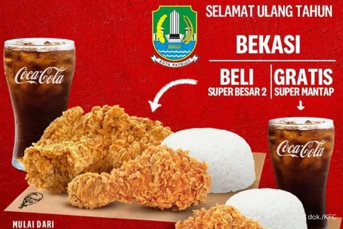Promo KFC HUT Kota Bekasi 10 Maret 2023, Beli Super Besar 2 Gratis Super Mantap