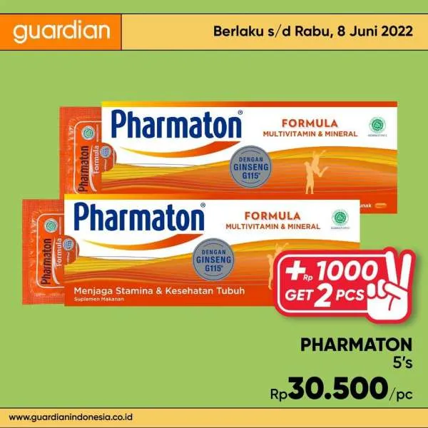 Promo Guardian +1000 Get 2 Pcs Periode 2-8 Juni 2022