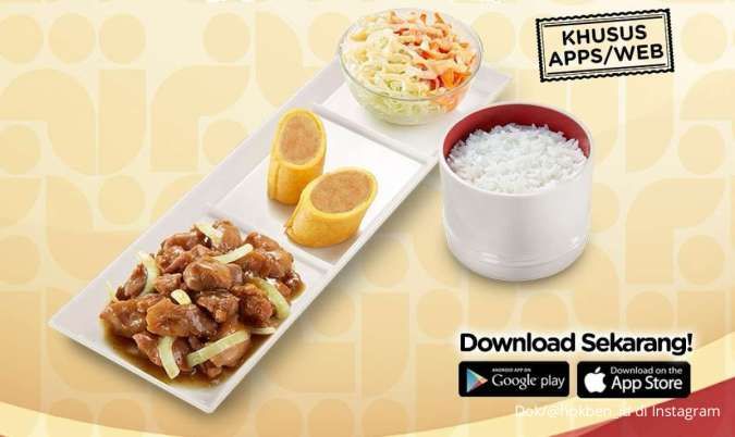 Promo HokBen Mei Khusus Aplikasi/Web, Gratis Simple Set Teriyaki dengan Tukar Poin