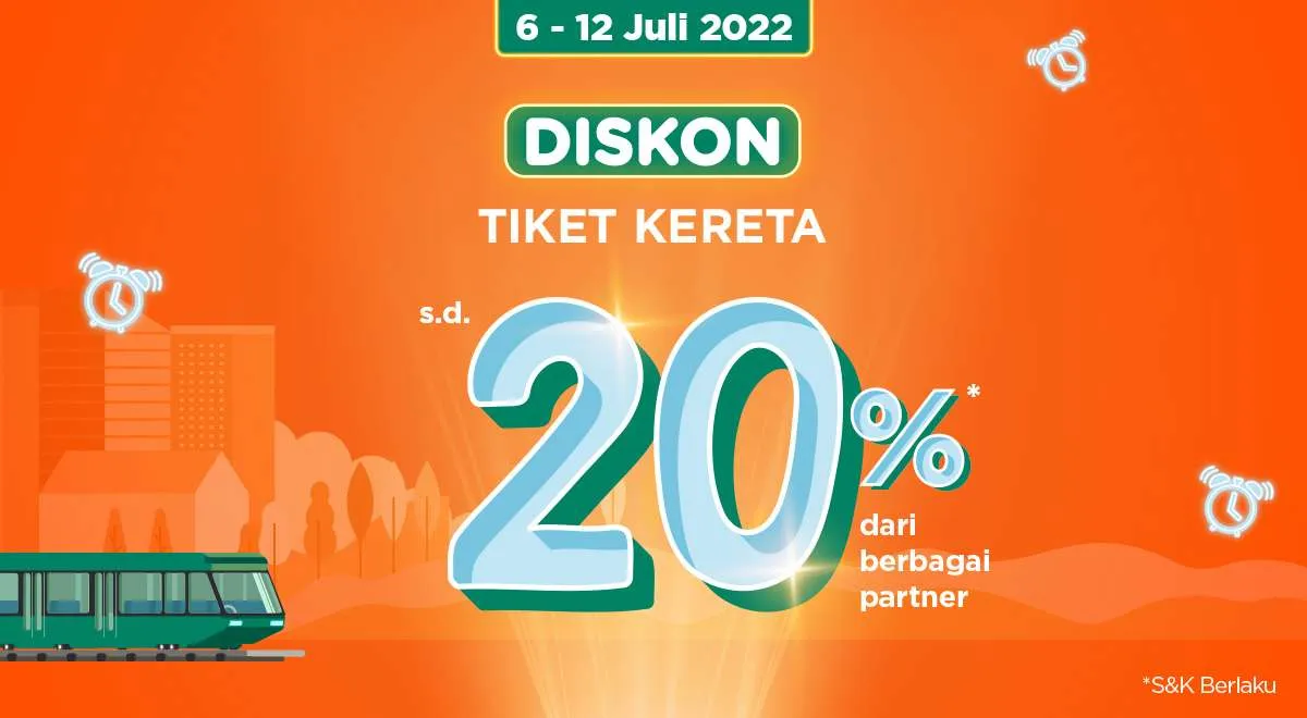Promo PegiPegi Time 7.7, Diskon Tiket Kereta hingga 20% dari Berbagai Bank