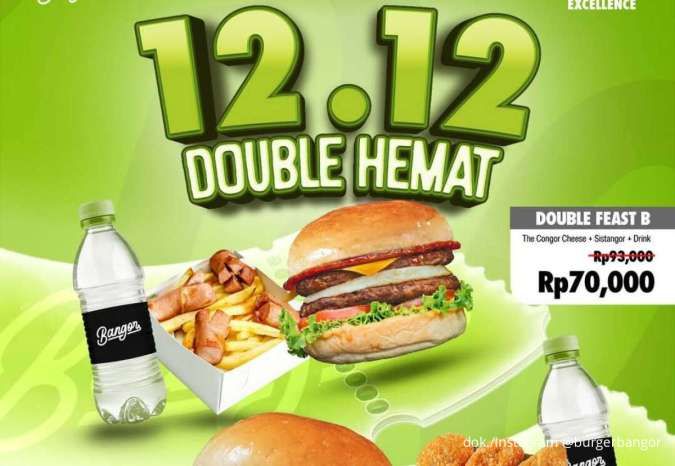Promo Burger Bangor 12.12 Double Hemat Mulai Rp 65.000, Cuma 11-13 Desember 2025