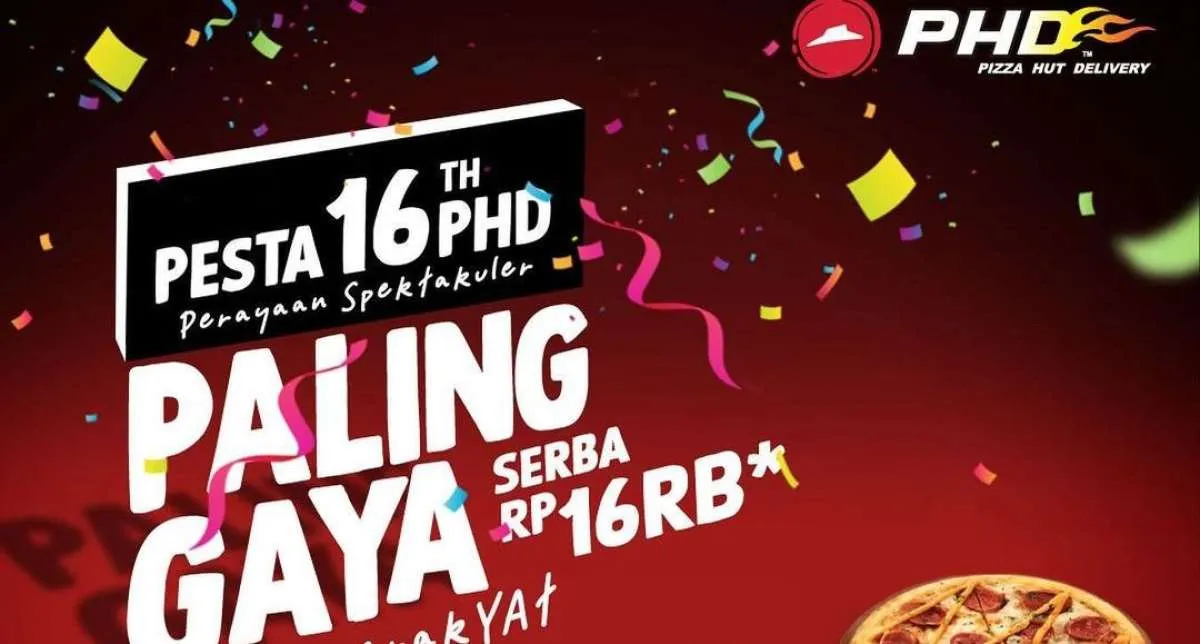 Promo Pizza Hut PHD 10 Menu Serba Rp 16.000, Pesta 16th Anniversary di Oktober 2023