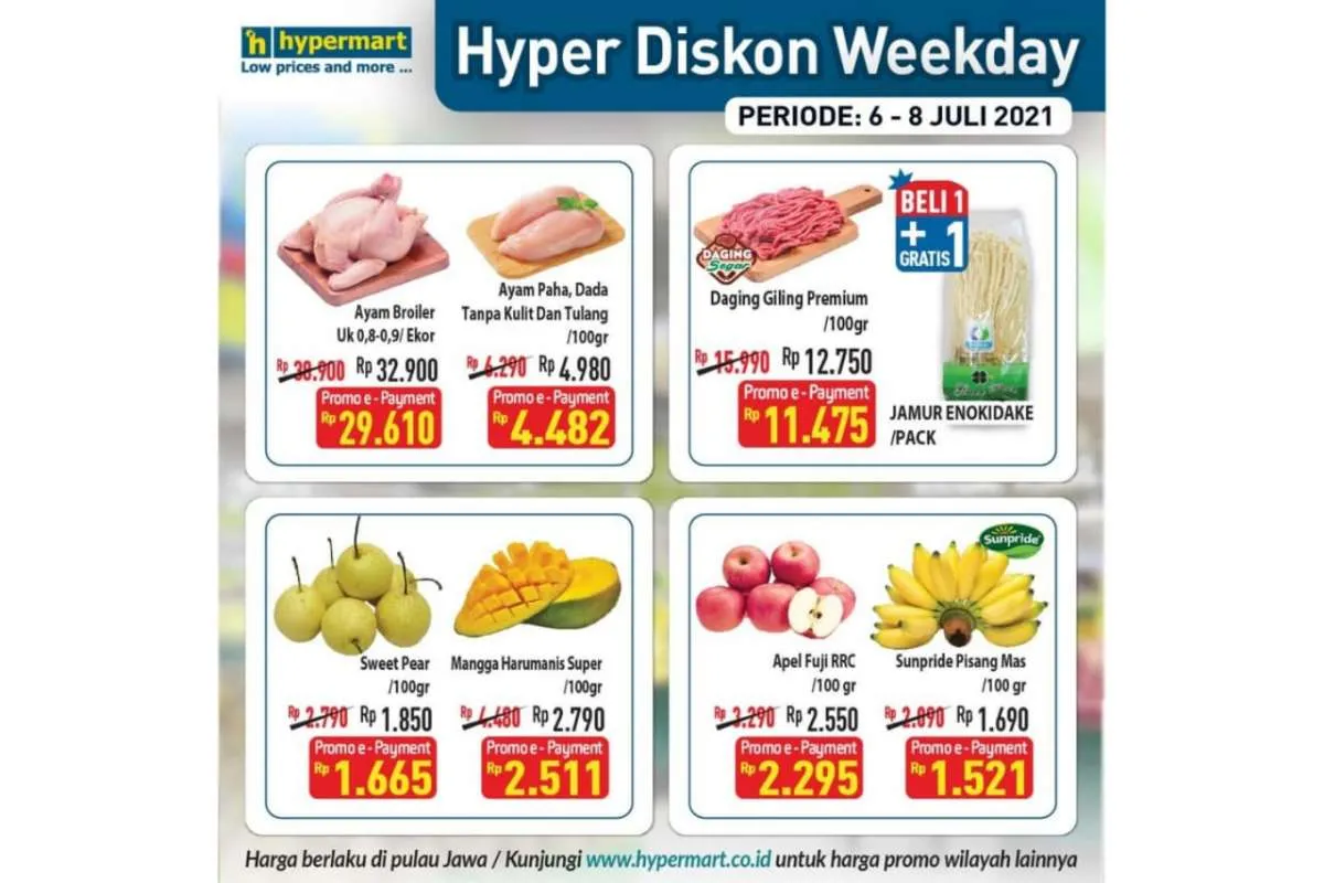 Promo Hypermart weekday 6-8 Juli 2021, diskonan hari kerja terbaru!