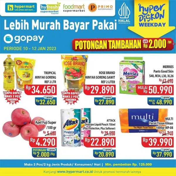 Harga Promo Hypermart 10-12 Januari 2023, Promo Hyper Diskon Weekday