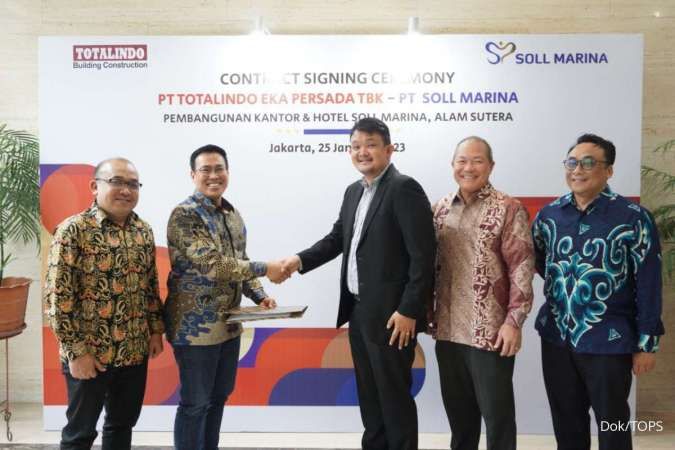Totalindo (TOPS) Raih Kontrak Proyek Kantor dan Hotel Soll Marina Alam Sutera Rp 74 M