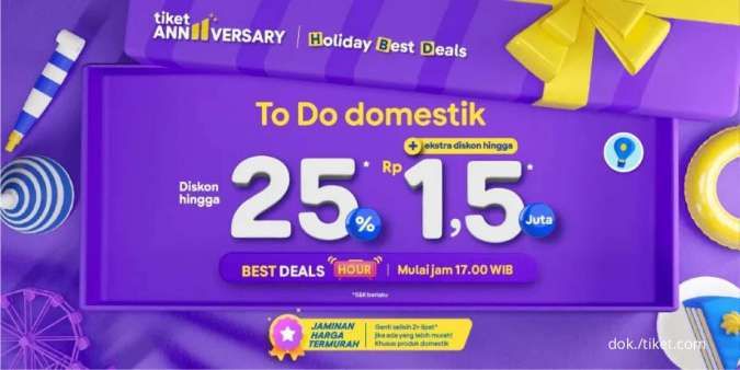 Manfaatkan Promo Tiket.com dengan Diskon To Do Domestik s.d 25% + Ekstra Rp 1,5 Juta