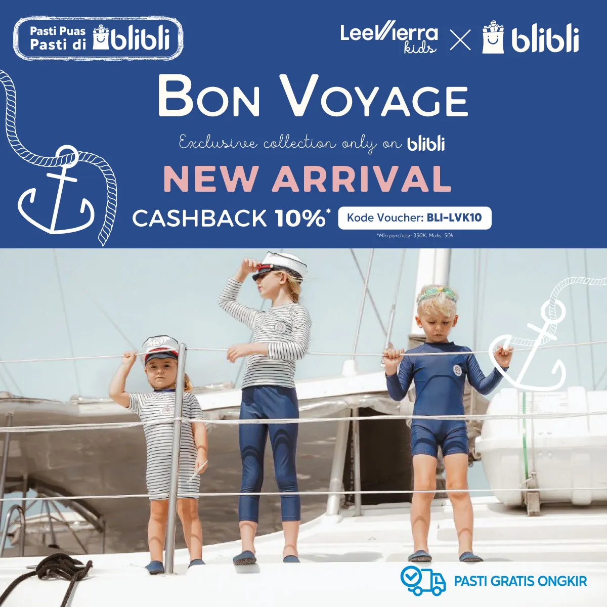 Kolaborasi Blibli & Lee Vierra Kids Hadirkan Pakaian Renang Eksklusif Anak Modis