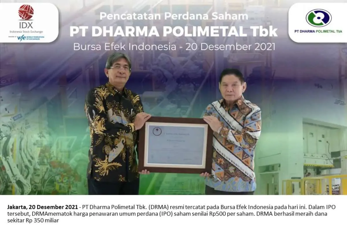Dharma Polimetal (DRMA) Optimistis Laba Bersih Melonjak 25 Kali Lipat di 2021