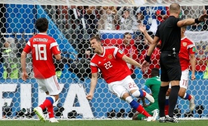 Laga perdana, lima gol Rusia mengandaskan Arab Saudi