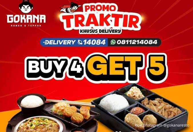Promo Traktir Gokana Delivery 1-13 Juli: Nikmati Paket Buy 4 Get 5, Stok Terbatas