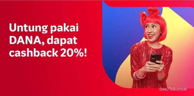 Promo Telkomsel April 2022, Beli Pulsa Pakai DANA Dapat Cashback 20%