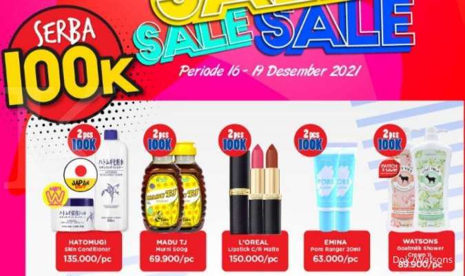 Promo Watsons Sale Periode 16-19 Desember 2021, Ada Diskon s/d 50% dan Buy 1 Free 1