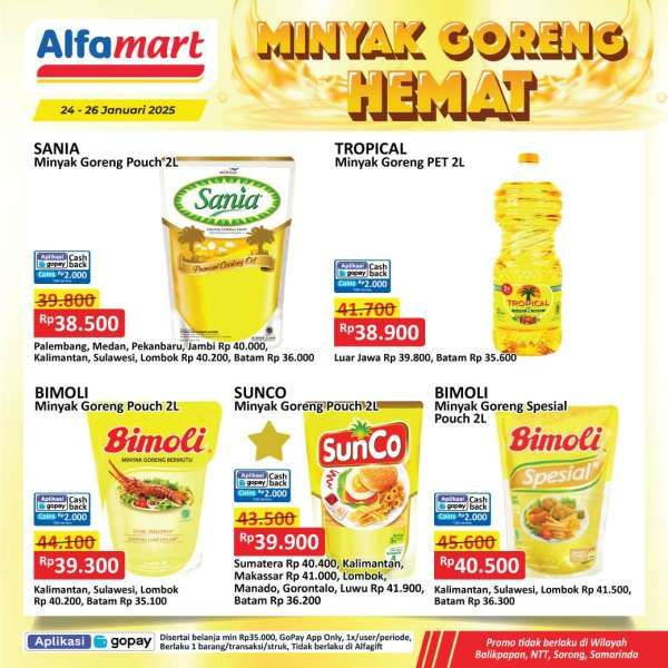 Promo Minyak Goreng Hemat di Alfamart 24-26 Januari 2025