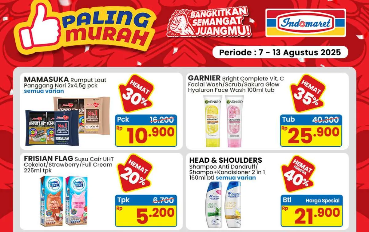 Promo Indomaret 7-13 Agustus 2025, Frisian Flag hingga Garnier Spesial Paling Murah