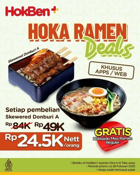 Promo Hokben+ Gratis Ramen atau Yakitori