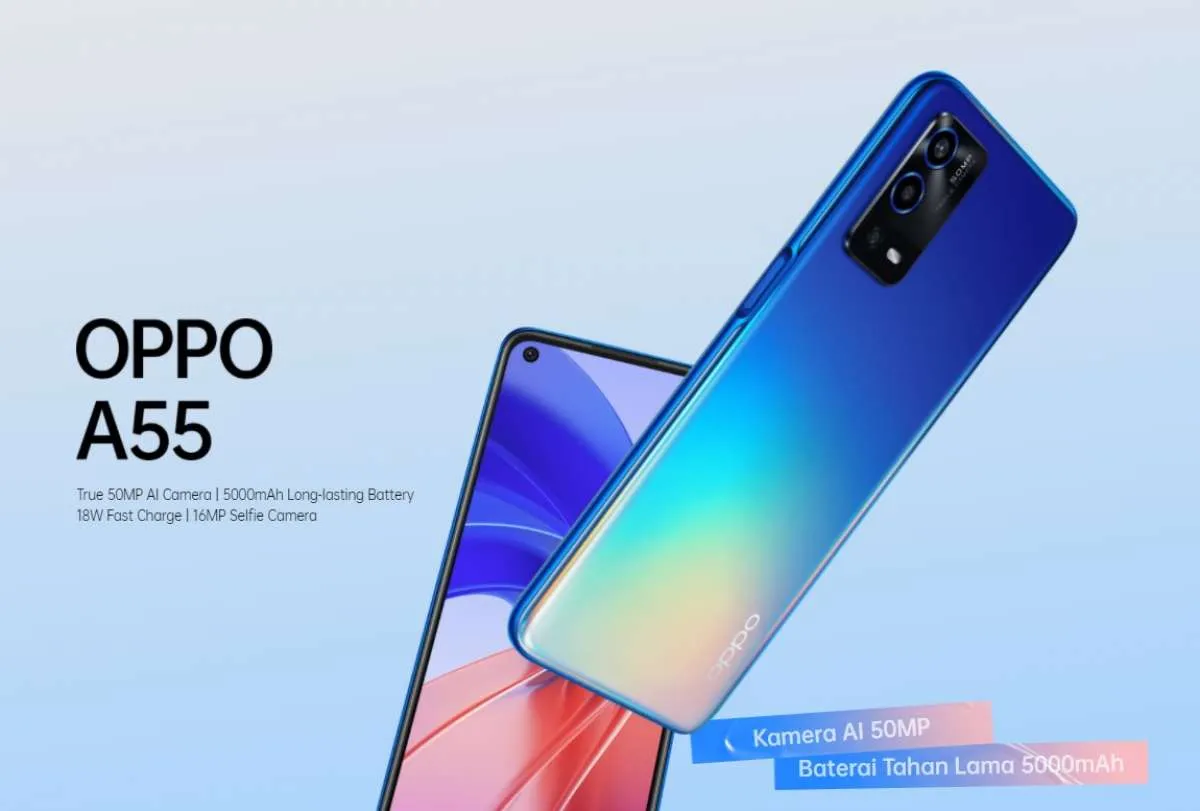Spesifikasi & Harga HP OPPO A55: RAM 4GB, Kamera 50MP, Rp 2 Jutaan