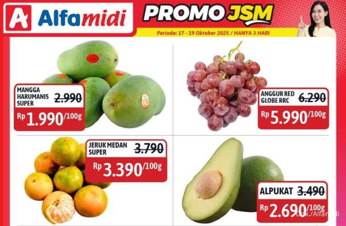 Katalog Promo JSM Alfamidi Periode 17-19 Oktober 2025, Hemat Hanya 3 Hari! Katalog Promo JSM Alfamidi Periode 17-19 Oktober 2025, Hemat Hanya 3 Hari!