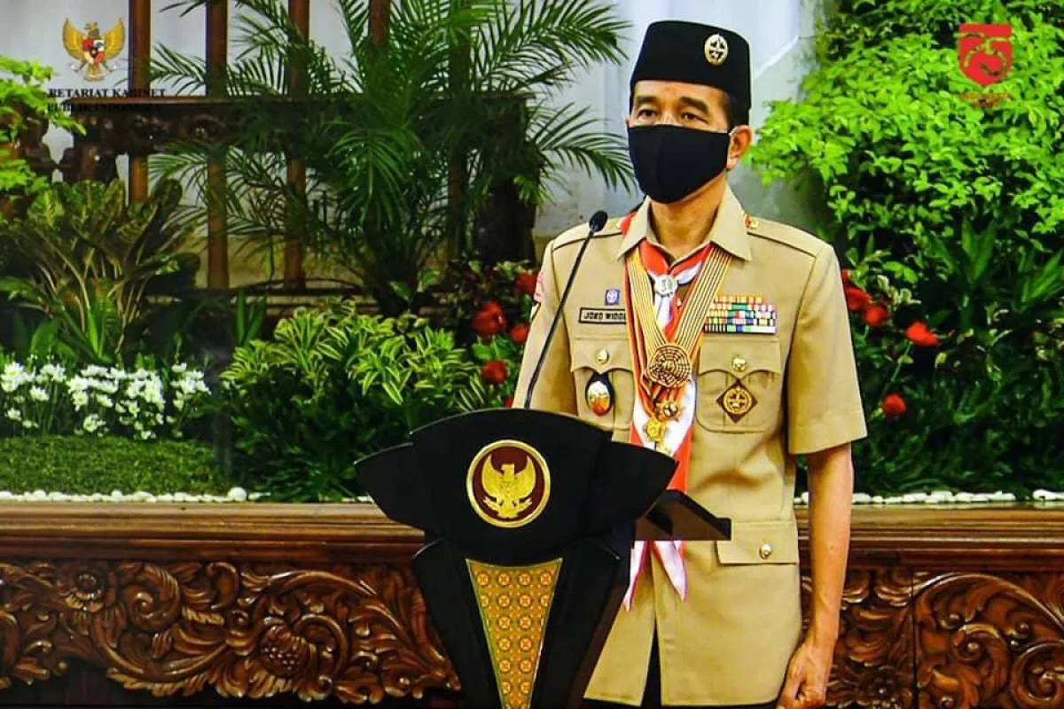Jokowi minta Pramuka bentuk dua gerakan nasional di tengah pandemi Covid-19