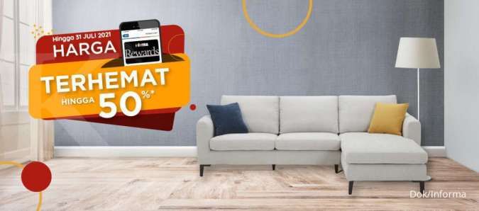 Promo informa Juli 2021, banyak  furnitur diskon hingga 50%