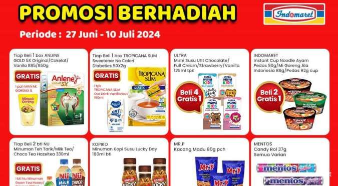 Promo Berhadiah Indomaret Sampai 10 Juli 2024, Anlene-Tropicana Slim Beli 1 Gratis 1