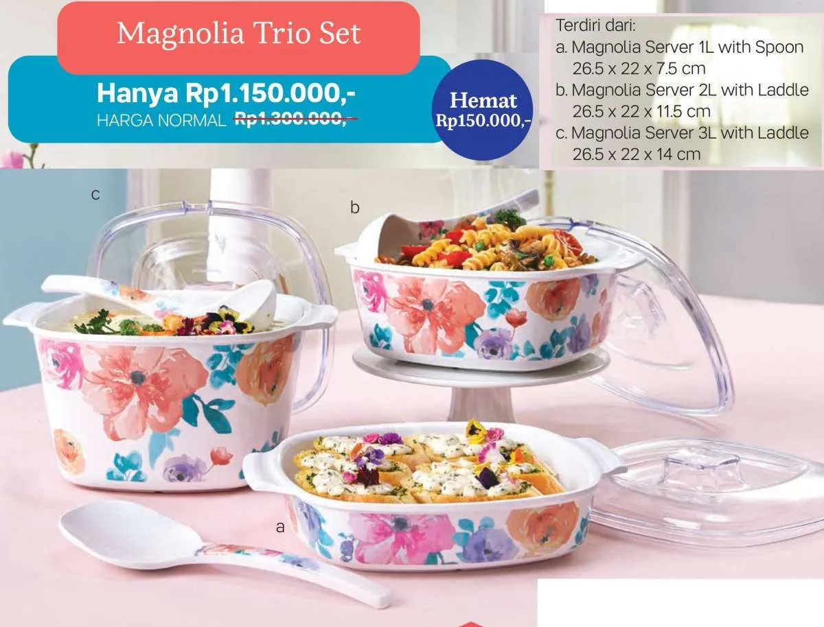 Harga murah Magnolia Set, Moment Cup, Chopstick di promo Tupperware Februari 2021