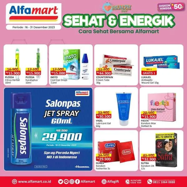 Promo Alfamart Health Fair Diskon s/d 50% Periode 16-31 Desember 2023