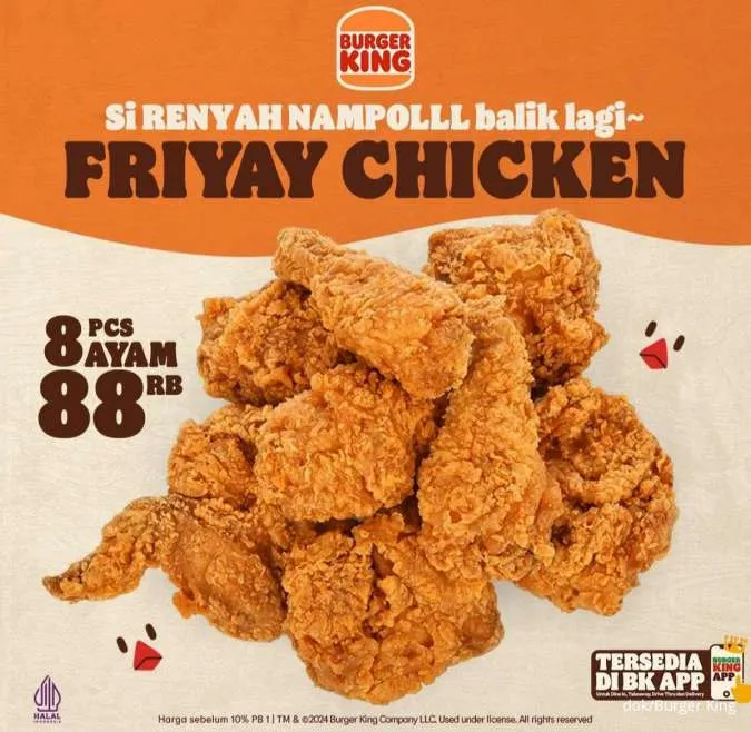 burger king paket friyay chicken