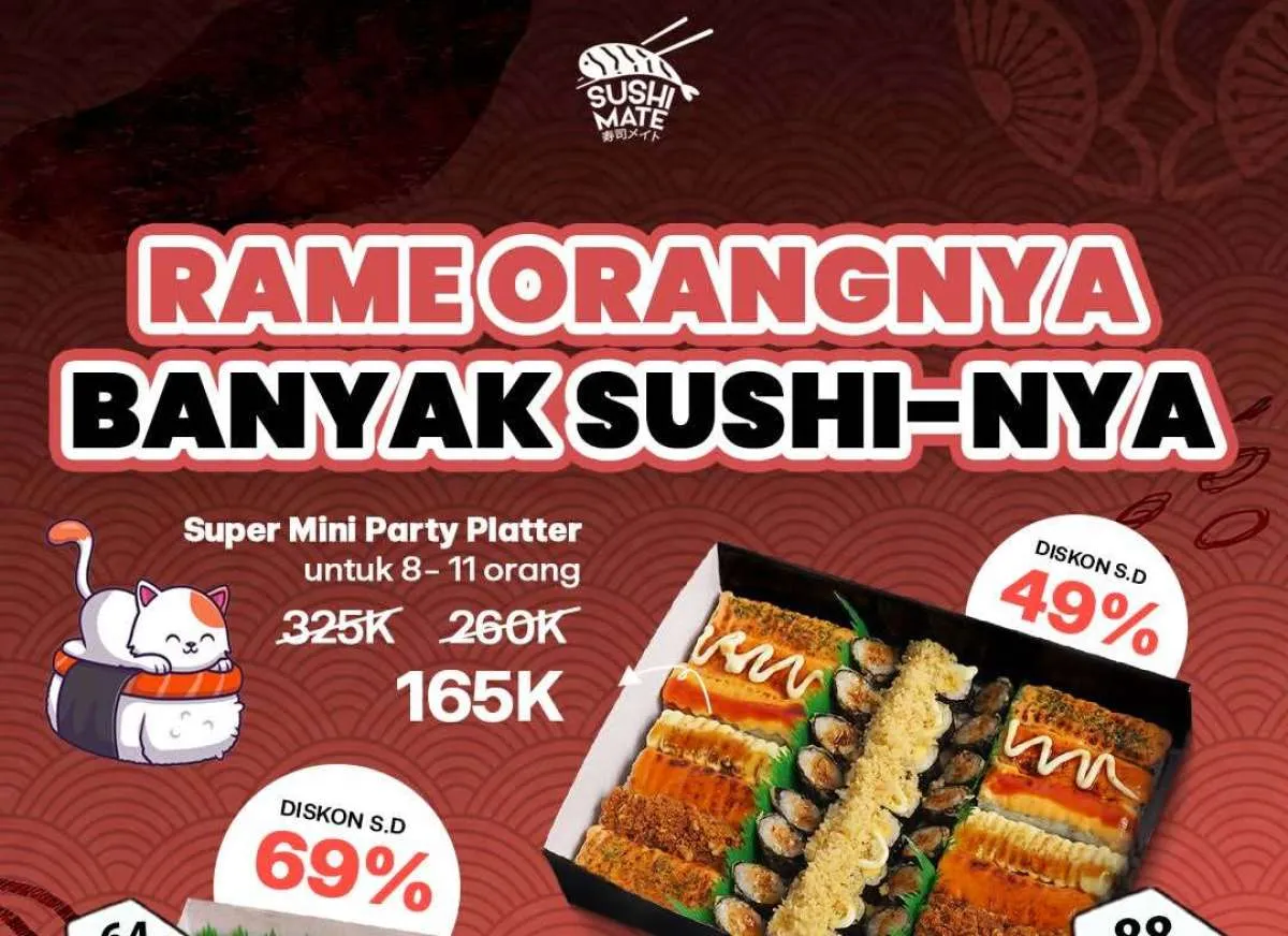 Promo Paket Sushi Hemat untuk Rame-Rame di Sushi Mate & Genki Sushi Harga Spesial