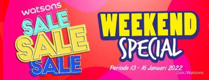 Katalog Promo Watsons Weekend Special, Diskon Hingga 50% Periode 13-16 Januari 2022