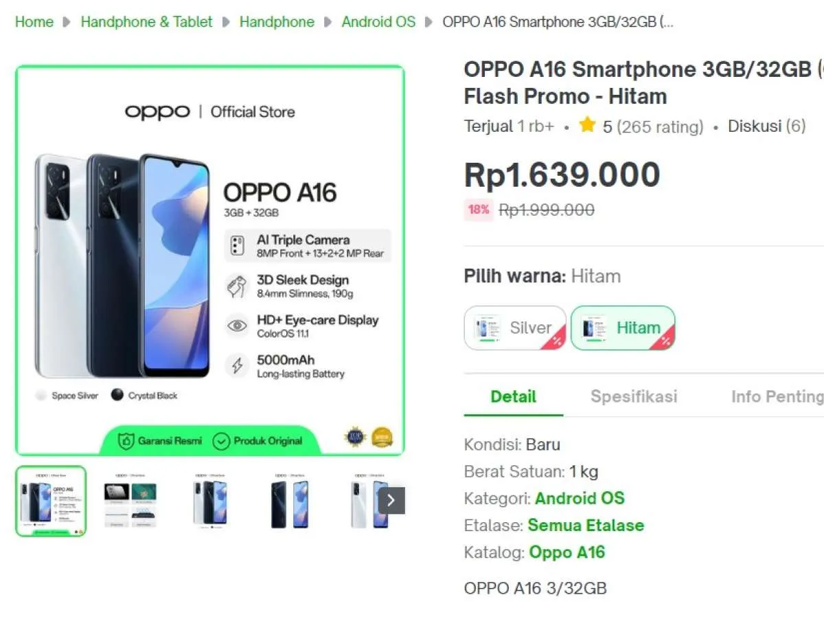 Berapa Harga HP OPPO A16? Ini Dia Daftar Lengkapnya, Terbaru di Mei 2023