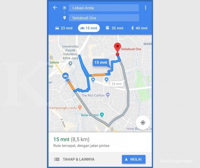 Fitur khusus jalur sepeda motor kini tersedia di Google Maps
